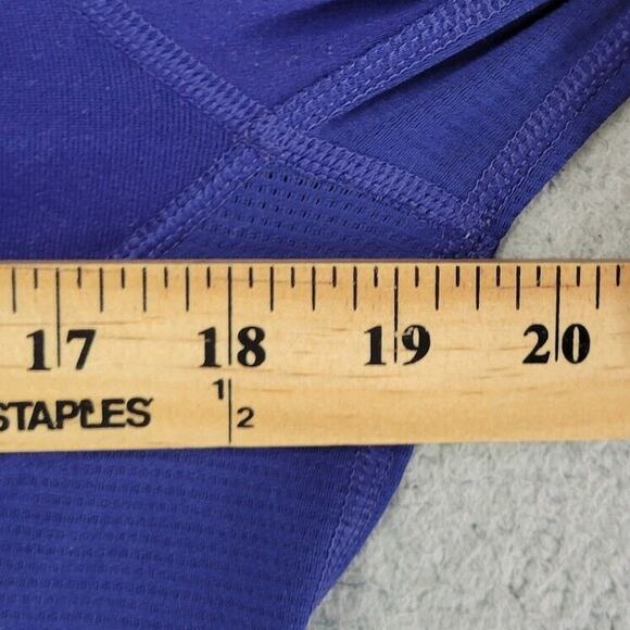 Adidas Climalite Athletic Top Womens M Blue Pullover 1/4 Zip Mock Neck Stretch - Picture 7 of 8